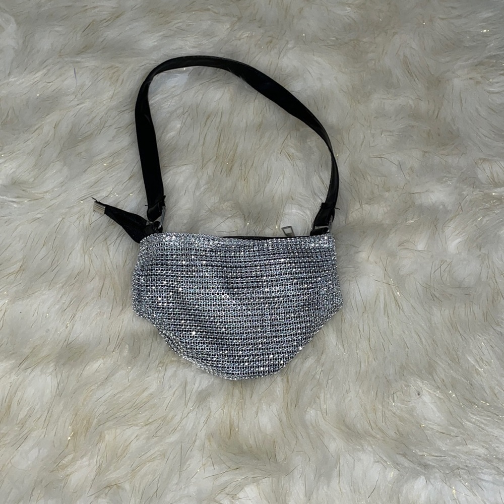 New glittery black handbag